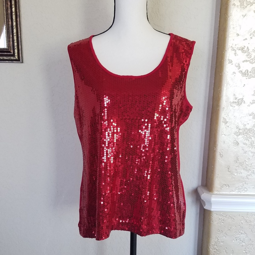 Elementz petite Sleevless Sequin Top